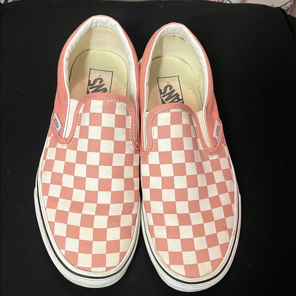 Vans Slip-On Sneakers - Pink and White Checkered